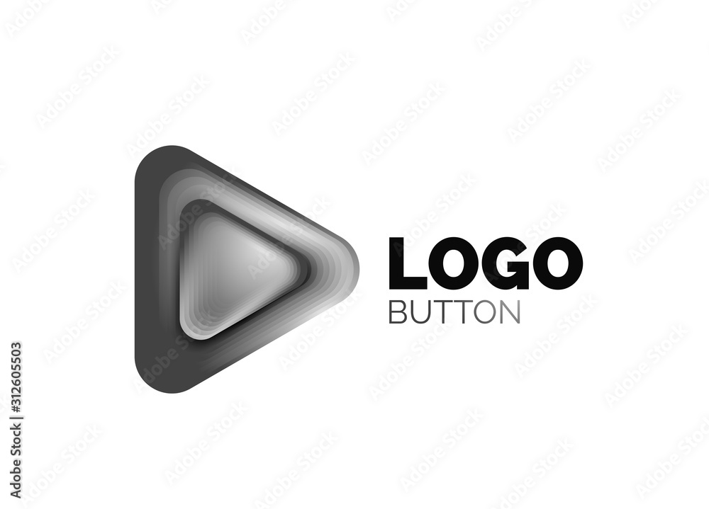 Play, arrow or download button icon, minimal design business logo template. 3d geometric bold in relief style with color blend steps effect. Vector Illustration For Wallpaper, Banner, Background, Card Play, arrow or download button icon, minimal design business logo template. 3d geometric bold in relief style with color blend steps effect. Vector Illustration For Wallpaper, Banner, Background, Card
