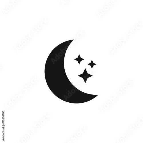 Moon icon design isolated on white background. vector illustration