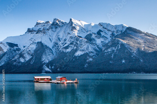 boat on the lake Banff Alberta Canada