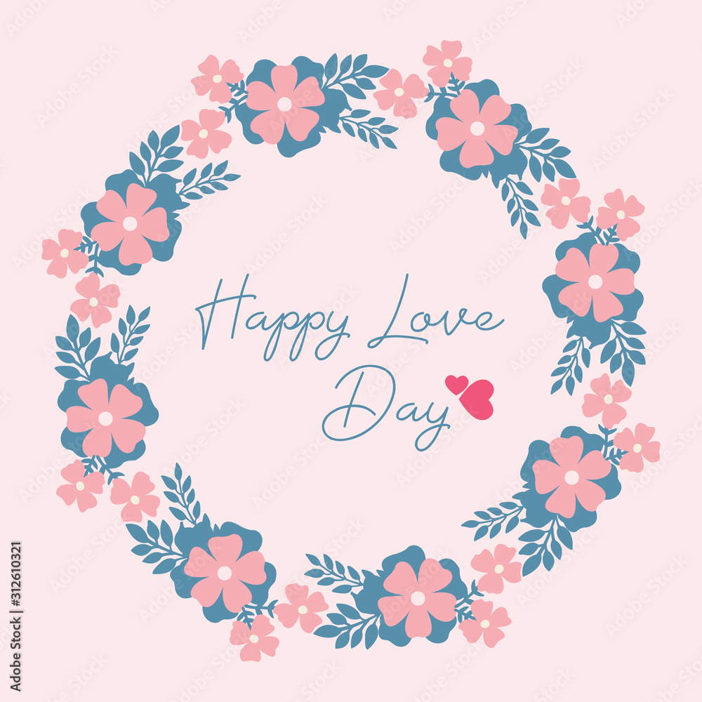 Unique pattern shape leaf and flower, for happy love day greeting card wallpaper design. Vector Unique pattern shape leaf and flower, for happy love day greeting card wallpaper design. Vector