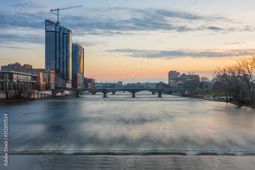 View of the Grand River in downtown Grand Rapids, Michigan photo