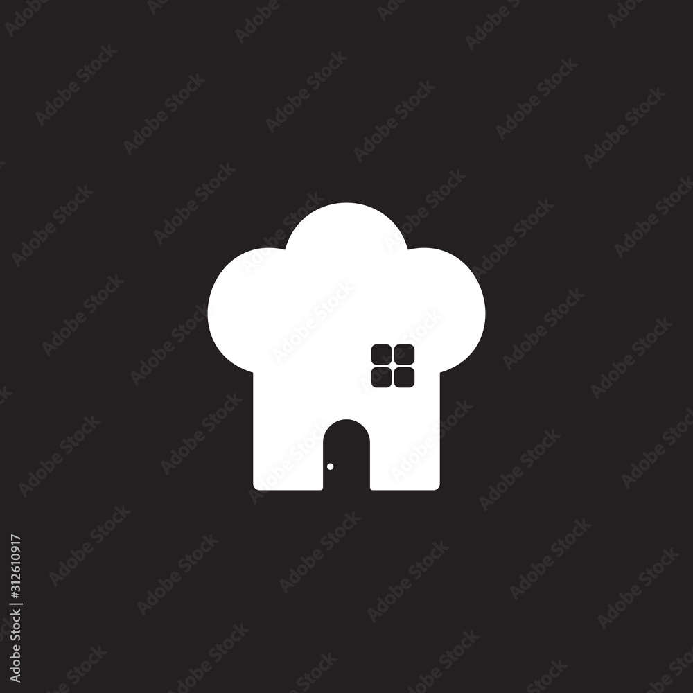 home of chef simple geometric symbol logo vector home of chef simple geometric symbol logo vector