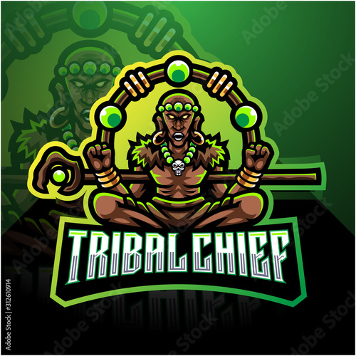 Tribal chief esport mascot logo