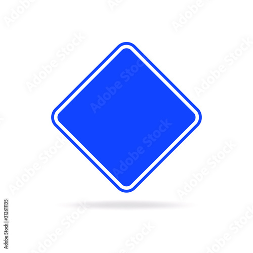 Free Download Diamond shape road signs in Blank blue - GFXLoad