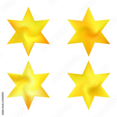 Kit of hexagram blurred backgrounds.
