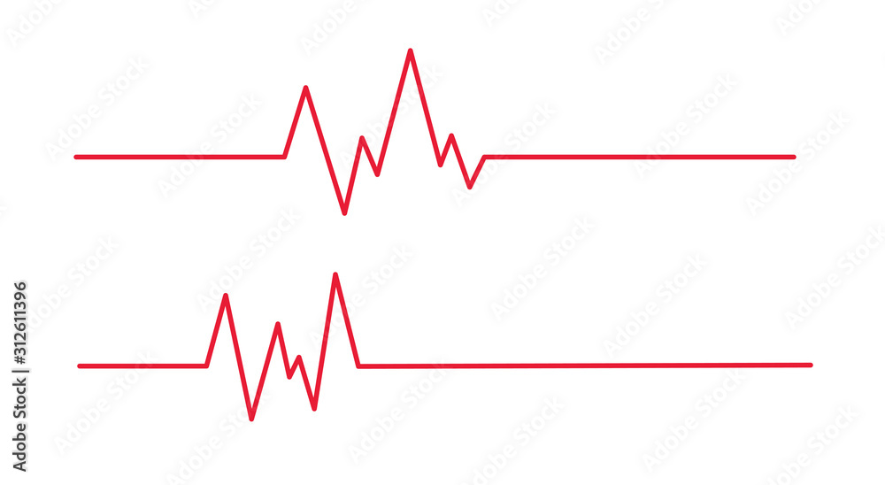 Red heartbeat line icon. Vector illustration. on white background Red heartbeat line icon. Vector illustration. on white background