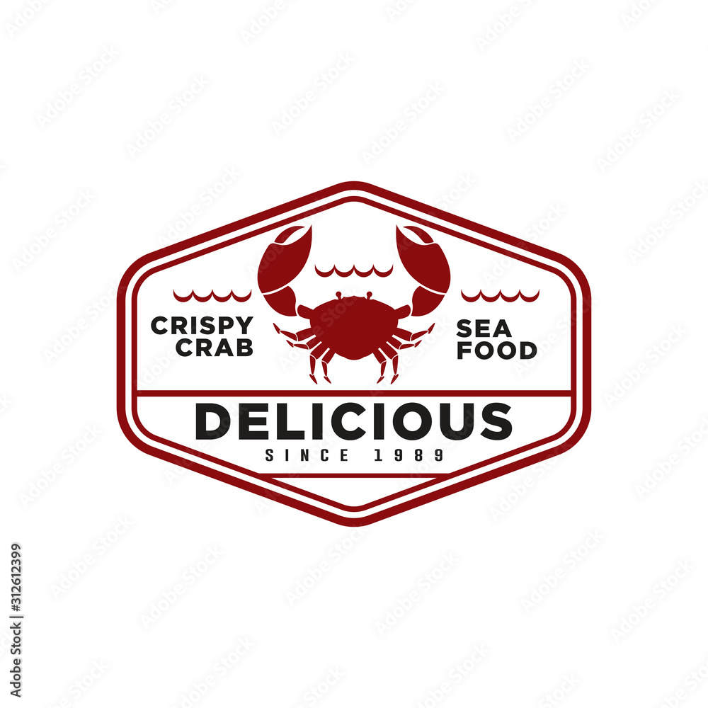 Vector illustration of crab for restaurant logo, icon and badge Vector illustration of crab for restaurant logo, icon and badge