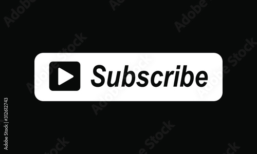 Subscribe button color with arrow cursor. Vector illustration
