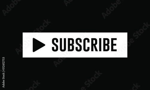 Subscribe button color with arrow cursor. Vector illustration