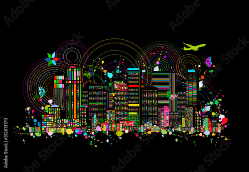 Colorful metropolis, abstract background for your design