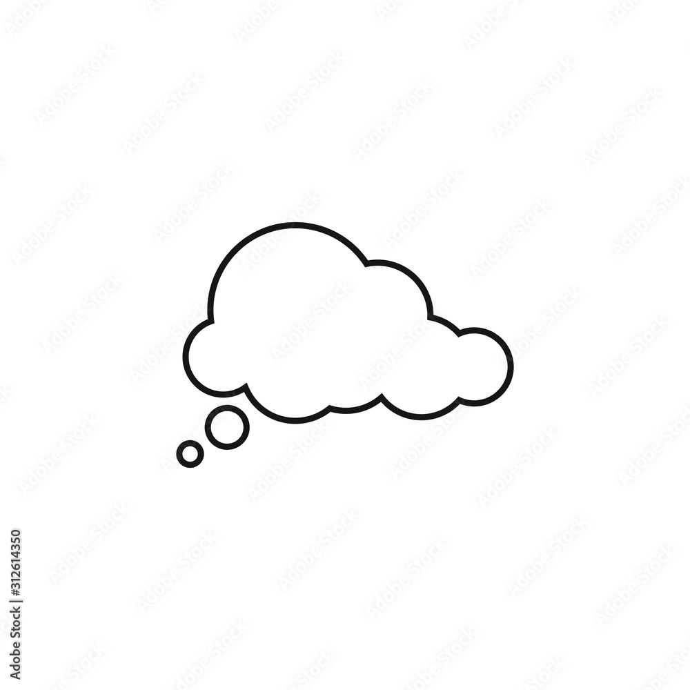 Trendy think bubble in flat style. Cloud line art. vector illustration Trendy think bubble in flat style. Cloud line art. vector illustration