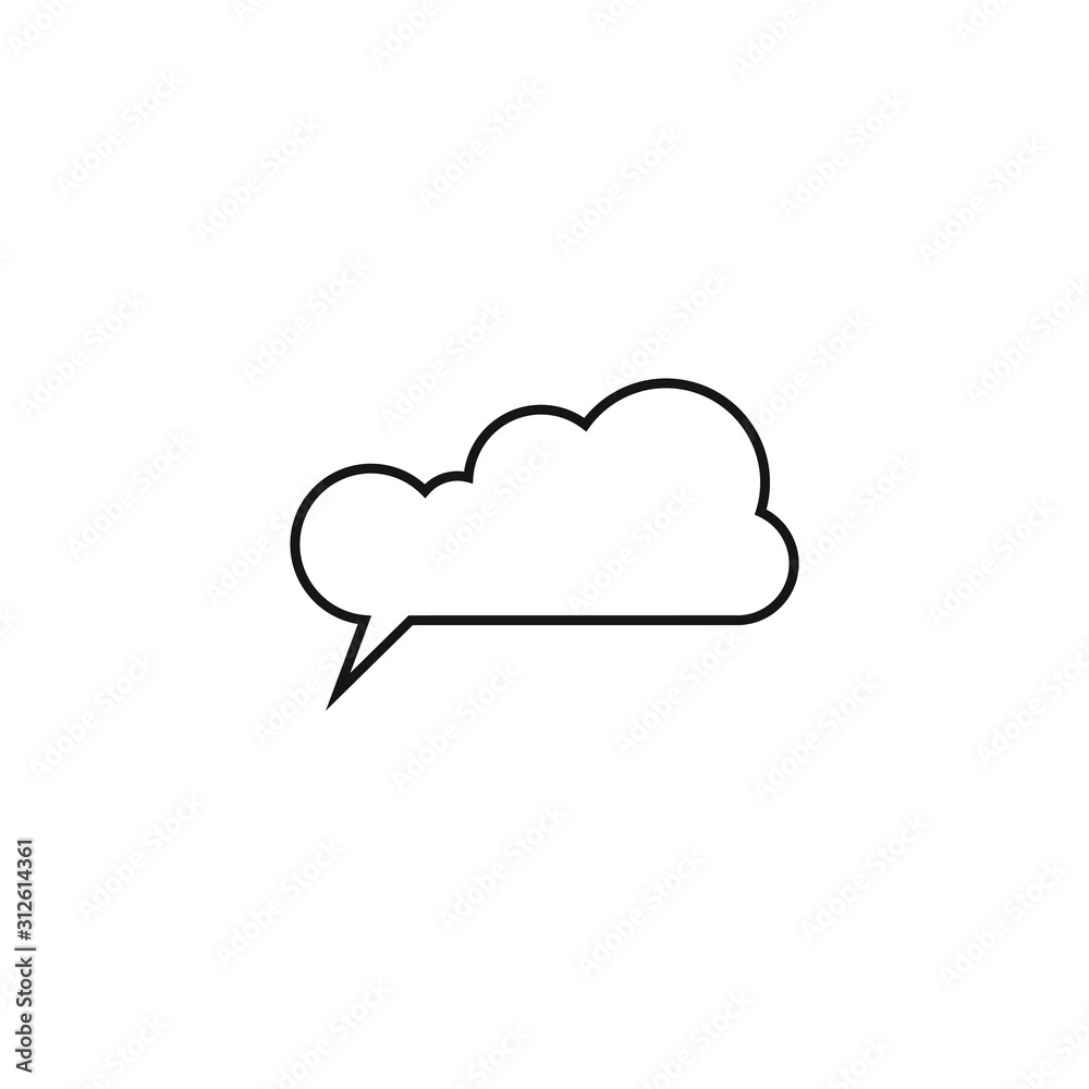 Trendy think bubble in flat style. Cloud line art. vector illustration Trendy think bubble in flat style. Cloud line art. vector illustration