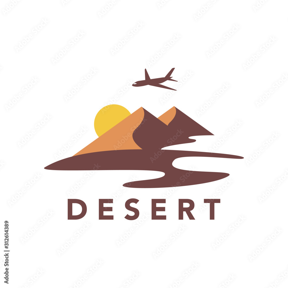 Desert logo design vector stock template Stock Vector | Adobe Stock