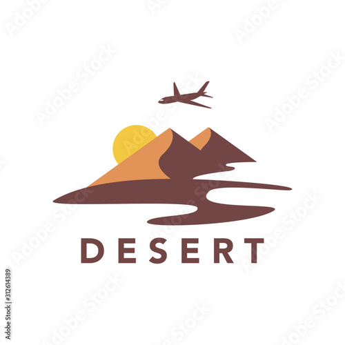 Desert logo design vector stock template 