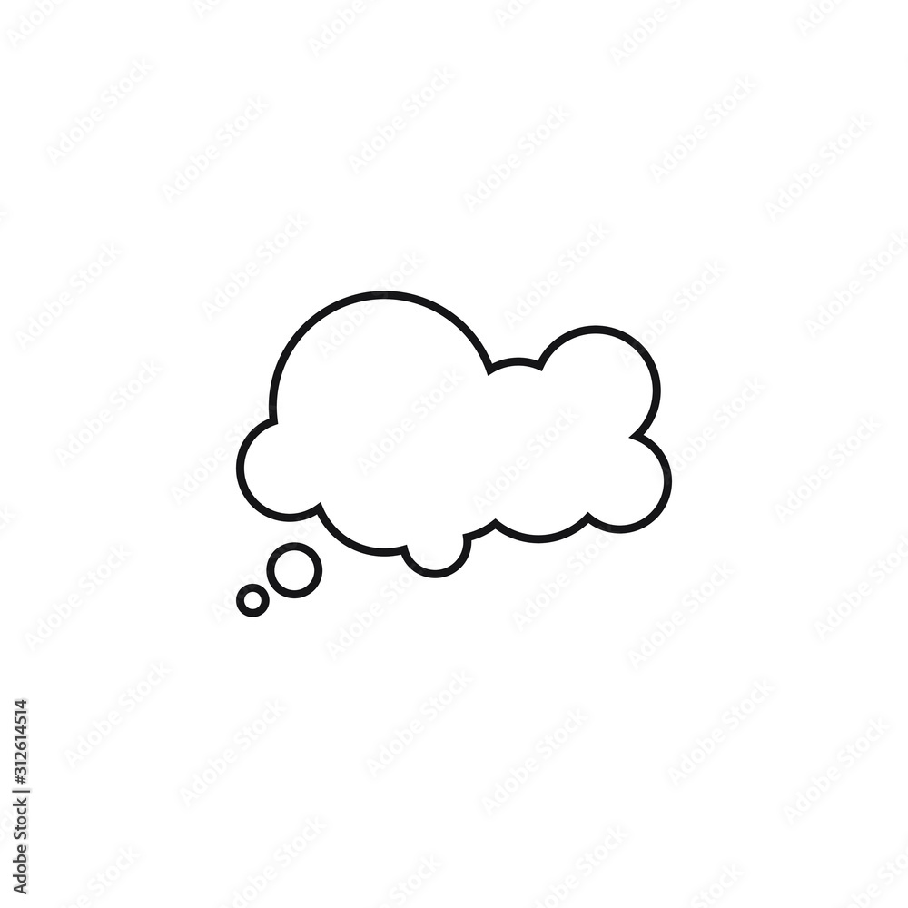Trendy think bubble in flat style. Cloud line art. vector illustration Trendy think bubble in flat style. Cloud line art. vector illustration