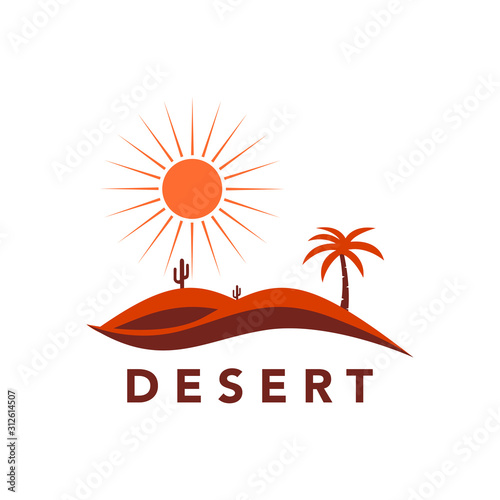 Desert logo design vector stock template 