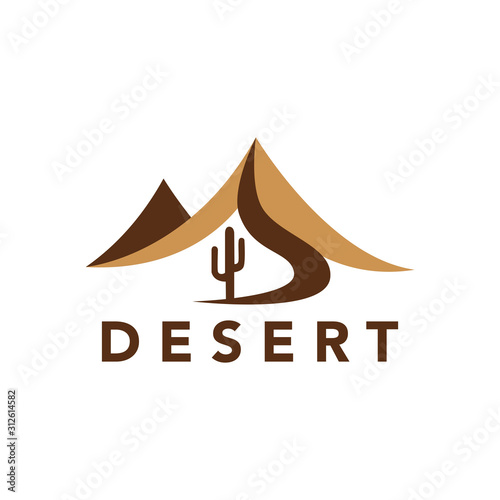 Desert logo design vector stock template 