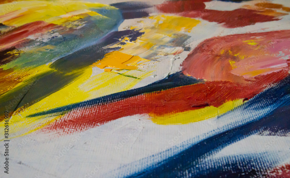 Fototapeta premium Multicolored image, made with a brush and paints.