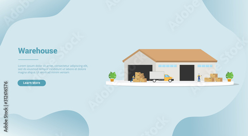 warehouse goods industry for website template or landing homepage banner - vector