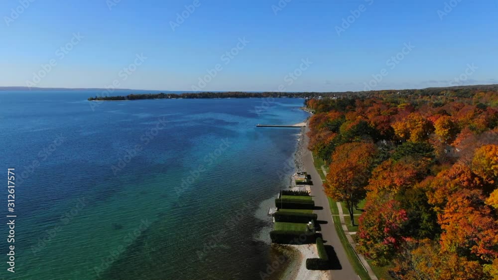 The Beautiful Town of Harbor Springs located in Northern Michigan during Fall Colors blue clear water and amazing color The Beautiful Town of Harbor Springs located in Northern Michigan during Fall Colors blue clear water and amazing color