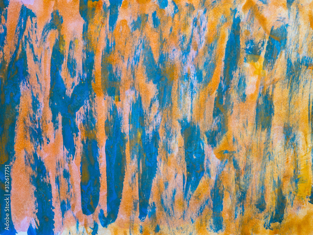 Multicolored image, made with a brush and paints. Multicolored image, made with a brush and paints.