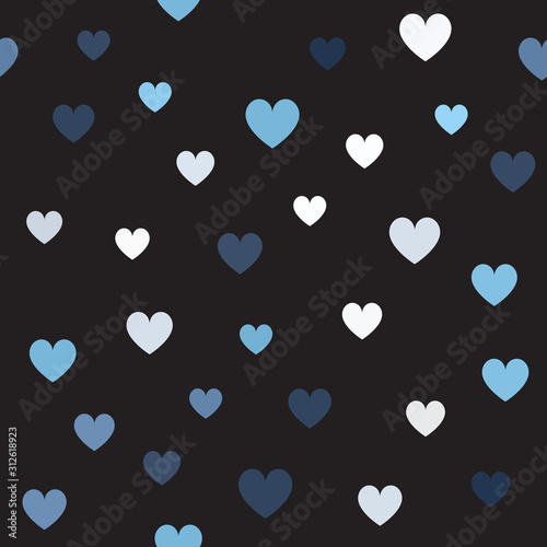 Random heart pattern. Seamless vector background