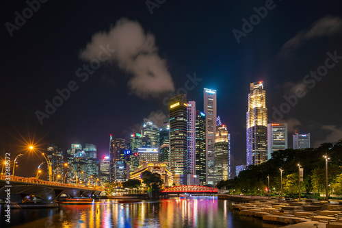 Singapore, 21 January 2019 : Financial bank building in central business district of Singapore country a center of southeast asia business