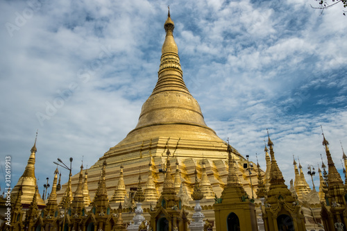 Yangon, Myanmar The beautiful view of golden Shwedagon Pagoda.