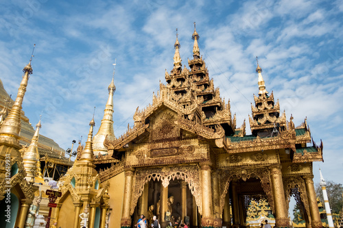 Yangon  Myanmar The beautiful view of  golden Shwedagon Pagoda.