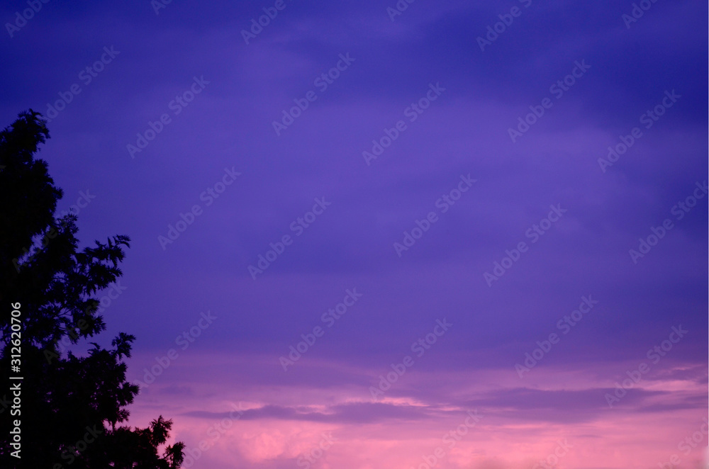 Purple sky with a pink horizon