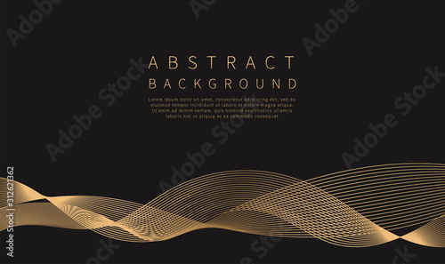 Abstract background. Golden line wave. Luxury style. Vector illustration.