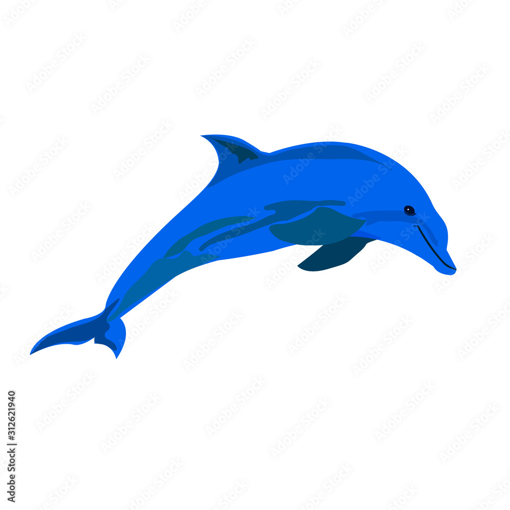 Fototapeta premium dolphins. dolphins jump out. water. Vector illustration isolated on white background.