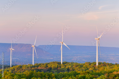 Wind Turbine Technology The electricity generating turbine of the Electricity Generating Authority of Thailand is at Khao Yai Tieng, Nakhon Ratchasima provinces, Thailand photo