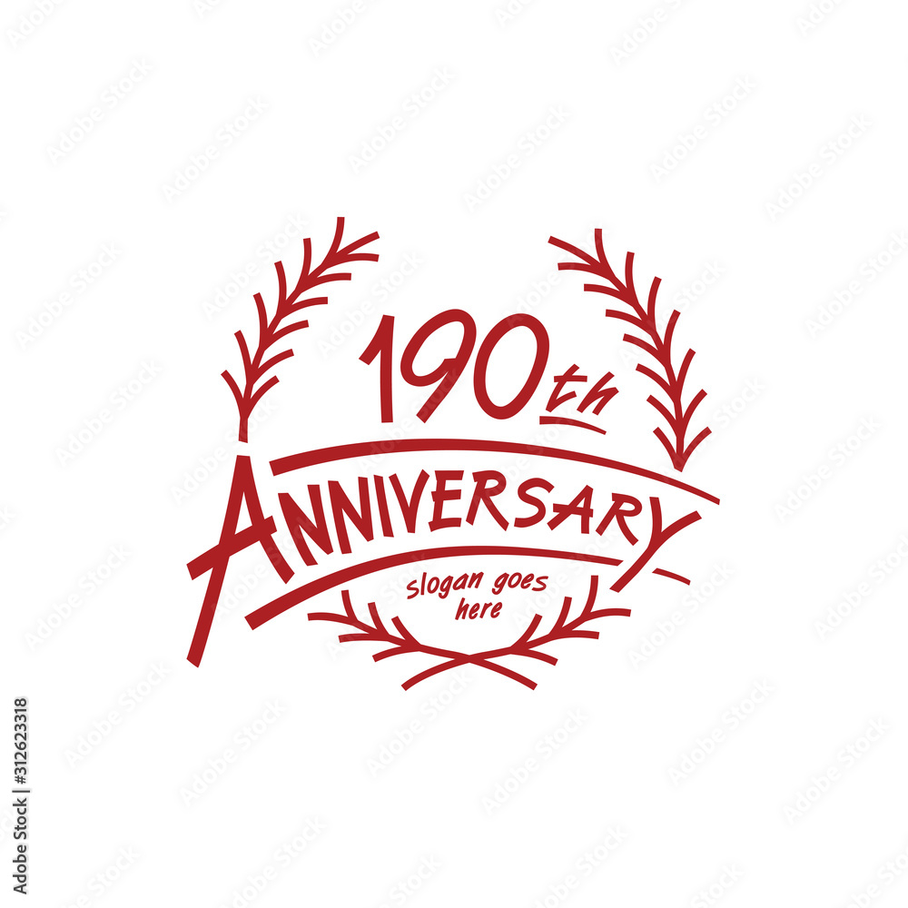 190 years design template. One hundred ninetieth years logo. Vector and illustration. 190 years design template. One hundred ninetieth years logo. Vector and illustration.