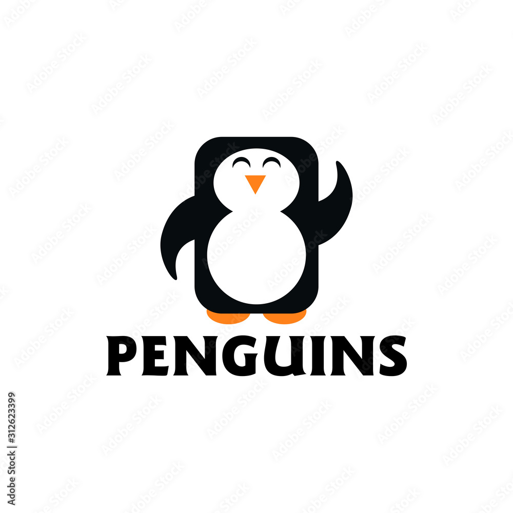 Obraz premium Penguin Logo design vector template