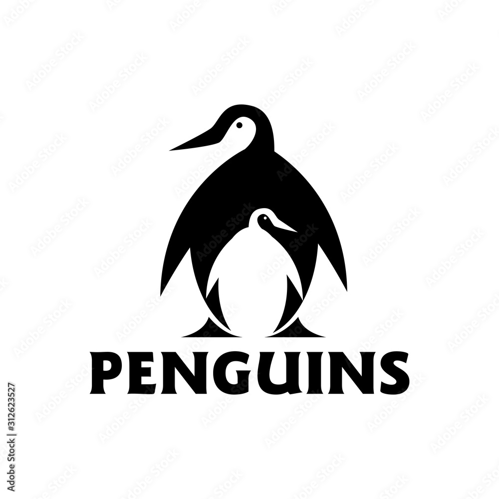Obraz premium Penguin Logo design vector template