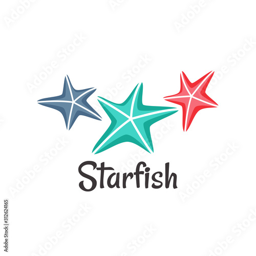 starfish logo ocean modern vector illustration