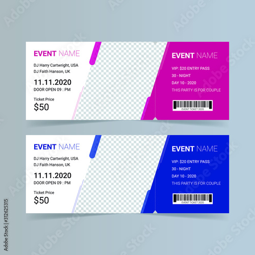 Dj party event ticket design template 