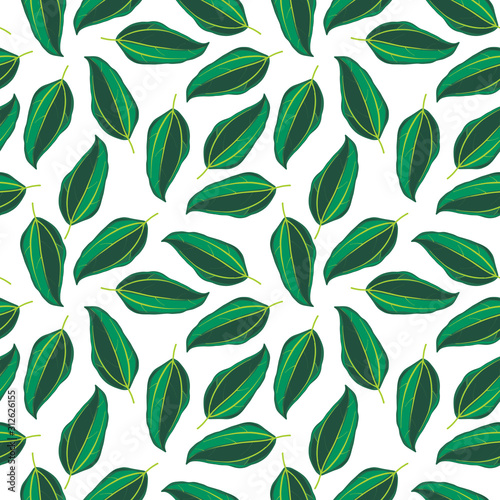 vector seamless pattern with drawing leaves
