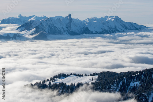 sea of fog in front of Stockhorn
