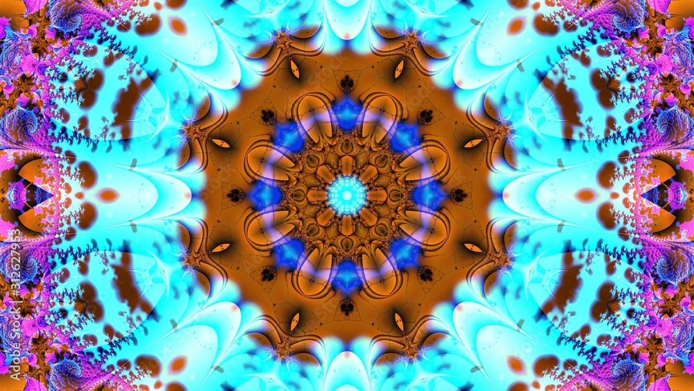 Fototapeta premium Kaleidoscope Mandala Art Design Abstract Background