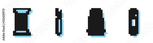 Set line Sewing thread on spool, Sewing thread on spool, Cutter tool and Classic closed steel safety pin icon. Vector