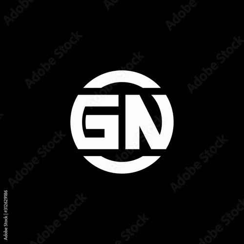 GN logo monogram isolated on circle element design template