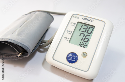automatic blood pressure monitor On a white background