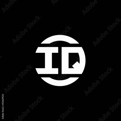 IQ logo monogram isolated on circle element design template