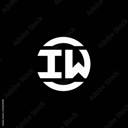 IW logo monogram isolated on circle element design template photo