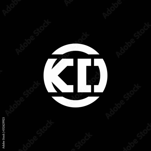 KO logo monogram isolated on circle element design template