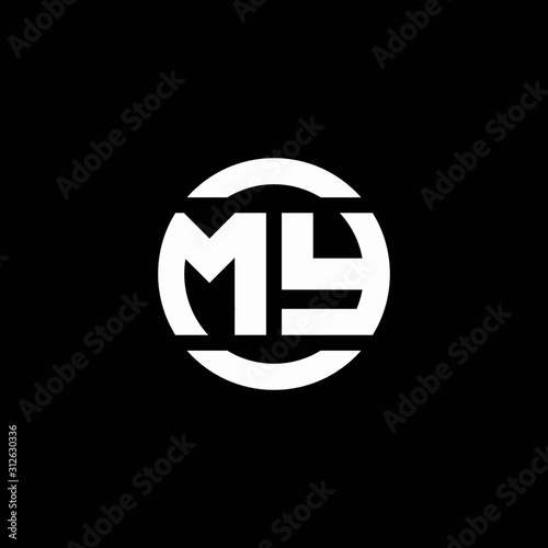 MY logo monogram isolated on circle element design template