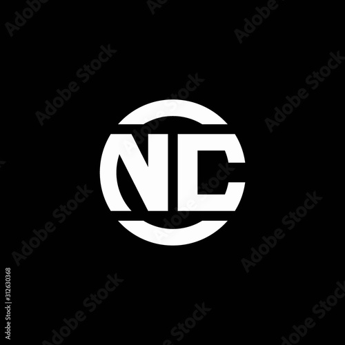 NC logo monogram isolated on circle element design template