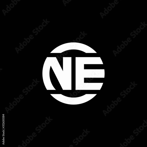 NE logo monogram isolated on circle element design template